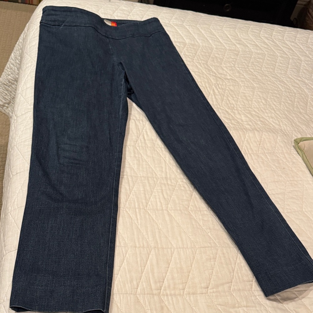 Krazy Larry Blue Denim stretchy pull on pants  size 6 stretchy